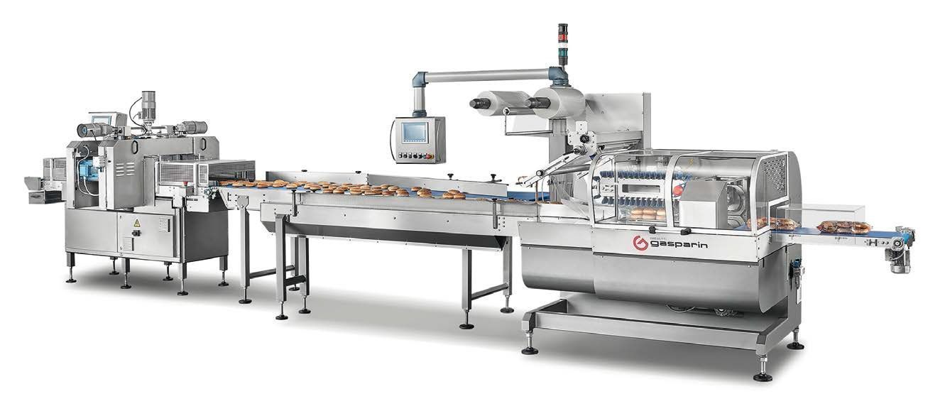 линии нарезки и упаковки булочек flow-pack